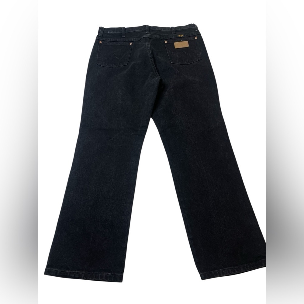 Wrangler Black Denim Bootcut Western Cowboy Cut Slim Jeans Men’s Size 38”W